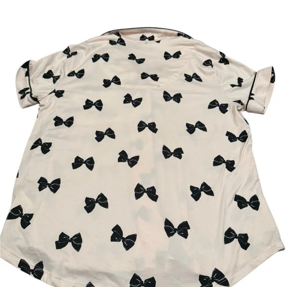 EUC Kate Spade Pink and Black Bow Pajamas - Picture 7 of 8
